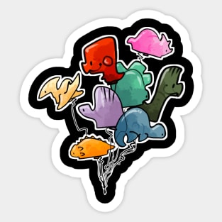 dinosaur baloons Sticker